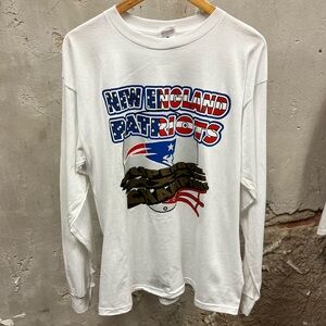 Vintage Y2K New England Patriots Super Bowl Champs White Long Sleeve Tee Brady